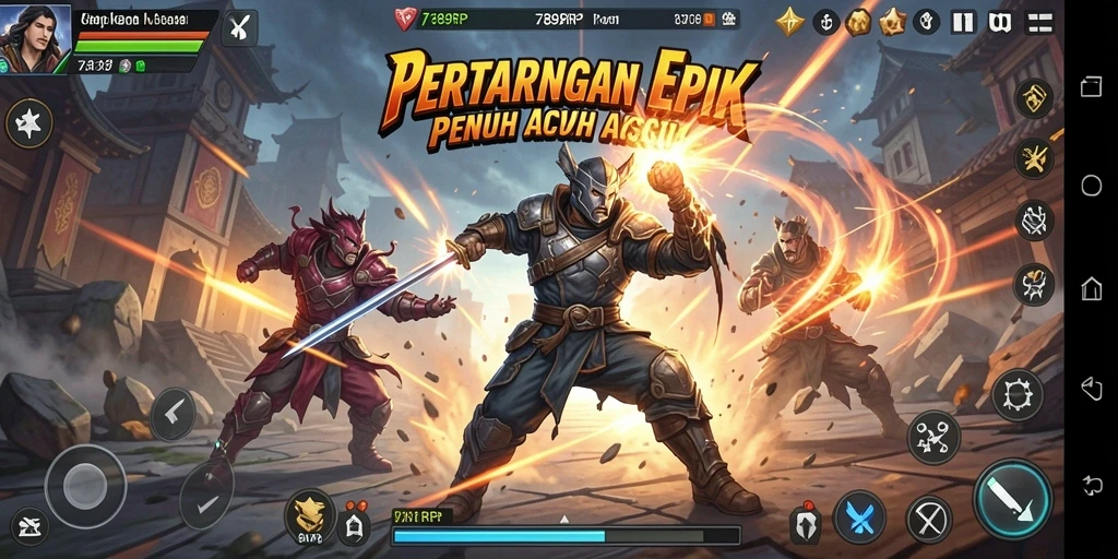 Screenshot gameplay 789RP dengan aksi pertarungan yang mendebarkan.