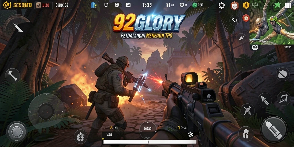 Tampilan gameplay menegangkan di 92GLORY menawarkan aksi seru.