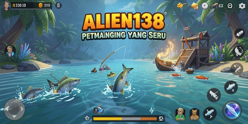 Tampilan gameplay memancing yang menarik dan interaktif di ALIEN138.