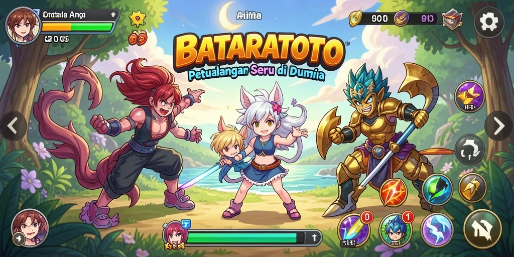 Gameplay seru dalam dunia BATARATOTO dengan karakter anime.
