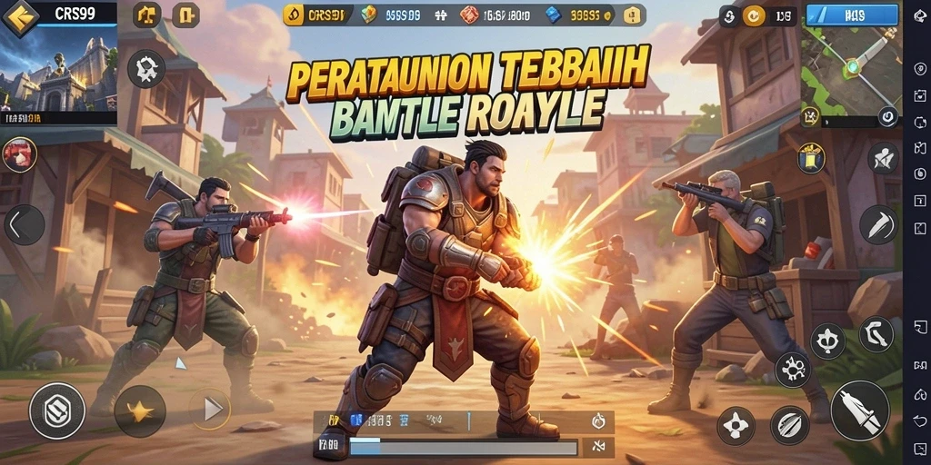 Tampilan gameplay CRS99 saat pertempuran sengit di arena Battle Royale.