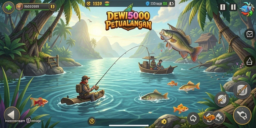 Tangkapan ikan besar dan pemandangan indah dalam DEWI5000.
