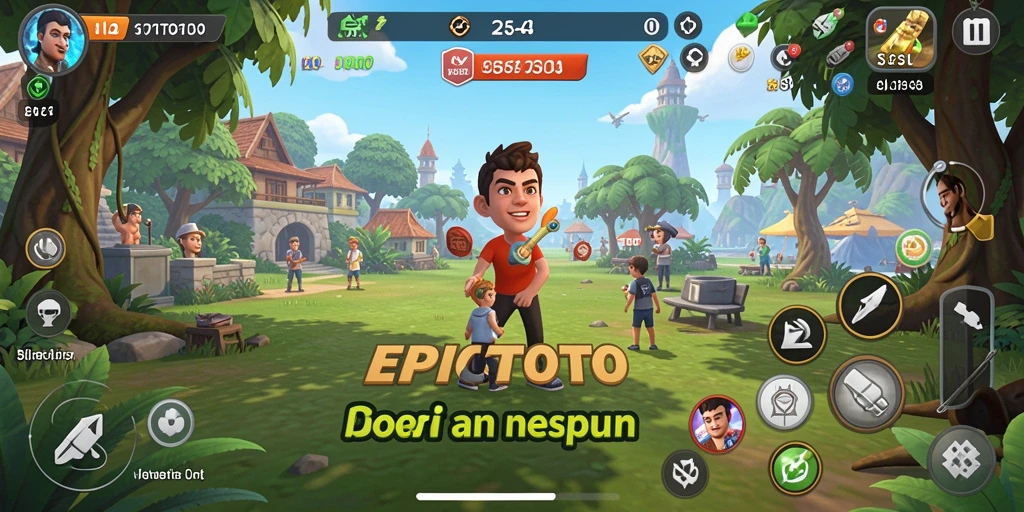 Screenshot gameplay EPICTOTO menampilkan aksi seru dan grafis ceria.