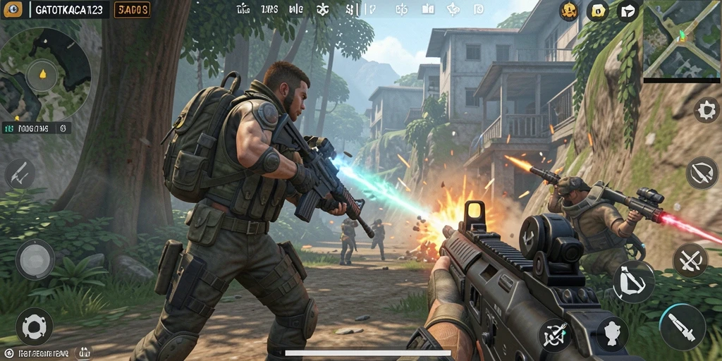 Tampilan gameplay seru dari GATOTKACA123 dengan karakter beraksi.