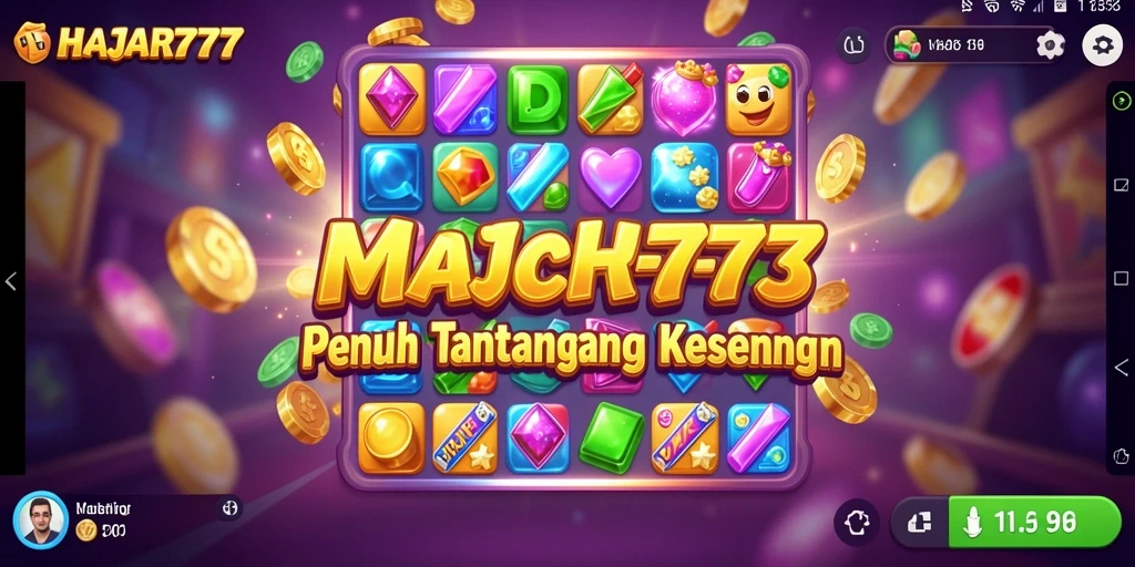 Tampilan gameplay Match-3 yang memukau dan penuh warna.