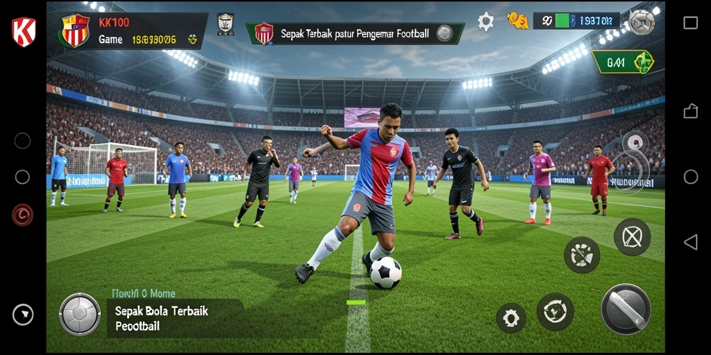 Tampilan gameplay KPK100 yang seru dan penuh aksi sepak bola.