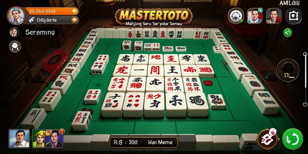 Screenshot gameplay MASTERTOTO menampilkan ubin Mahjong yang menarik dan interaktif.