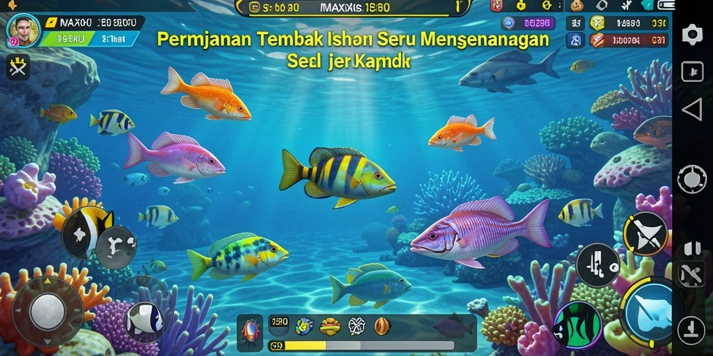 Tampilan seru gameplay Tembak Ikan di MAXSERU.