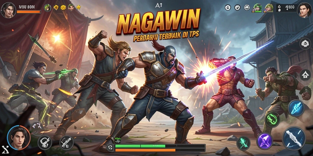 Tampilan seru gameplay NAGAWIN dengan pertempuran TPS yang mendebarkan.
