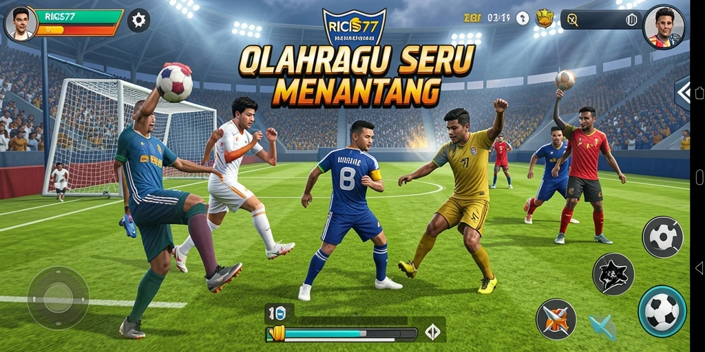 Tampilan gameplay menegangkan di RICIS77 dengan aksi olahraga yang seru.