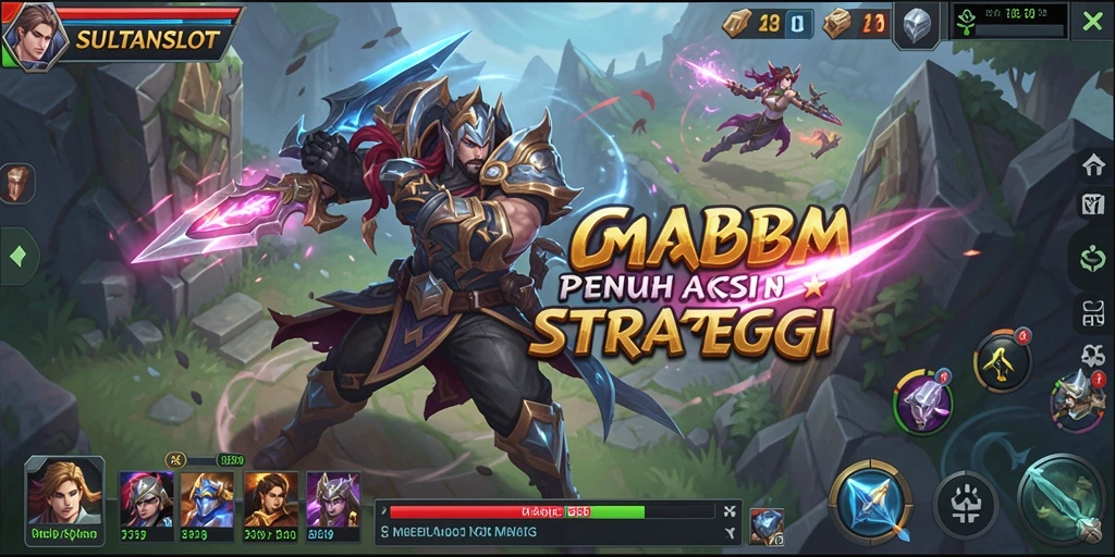 Tampilan seru gameplay SULTANSLOT dalam pertempuran MOBA.