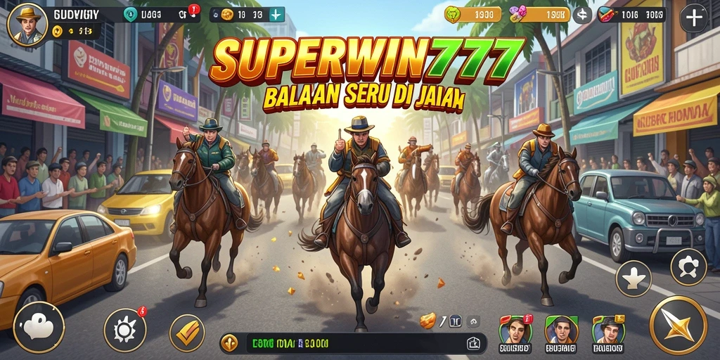 Gambaran gameplay SUPERWIN777 yang penuh aksi balapan motor.